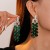 occidental style diamond glass crystal tassel silver earrings personality exagge