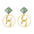 occidental style retro rhombus Word circle silver earrings gold high atmospheric samll temperamen