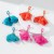 occidental style super Cloth lace flowers tassel earrings sweet three-dimensional bow earring temperament all-