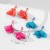 occidental style super Cloth lace flowers tassel earrings sweet three-dimensional bow earring temperament all-