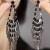 (gold   Black zircon   Silver needle)occidental style wind long style black zircon tassel ear stud silver Earring high-