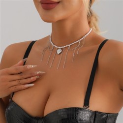 occidental styleins imitate Pearl Five-pointed star love pendant clavicle chai..