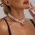 occidental style natural Pearl clavicle chain fashion love multilayer necklace woman