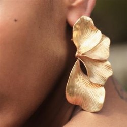 occidental style high multilayer retro pattern petal ear stud   samll wind all-P..