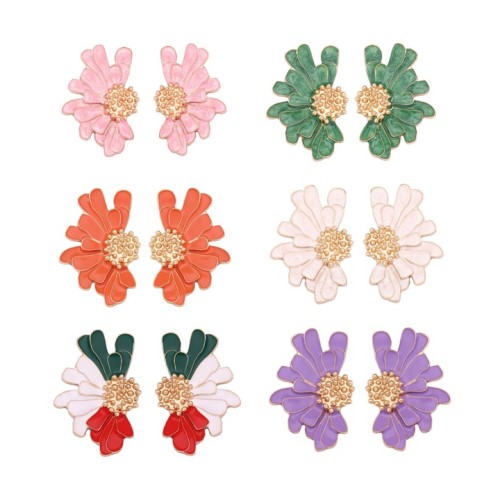 Alloy Earring occidental style fashion trend flowers earrings brief fresh flowers ear stud