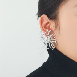 occidental style exaggerating flowers brief retro palace ear stud brief high M..