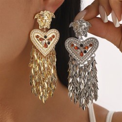 E medium stylevintage heart-shaped earrings tassel earring exaggerating samll ..