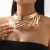 fashion exaggerating geometry multilayer weave Metal Collar personality punk hollow necklace