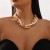 occidental style Metal wind Pearl chain woman  highvintage medium necklace