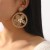 E handmade weave  Raffia flowers diamond Pearl ear stud wind Earring woman