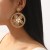E handmade weave  Raffia flowers diamond Pearl ear stud wind Earring woman