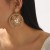 E handmade weave  Raffia flowers diamond Pearl ear stud wind Earring woman