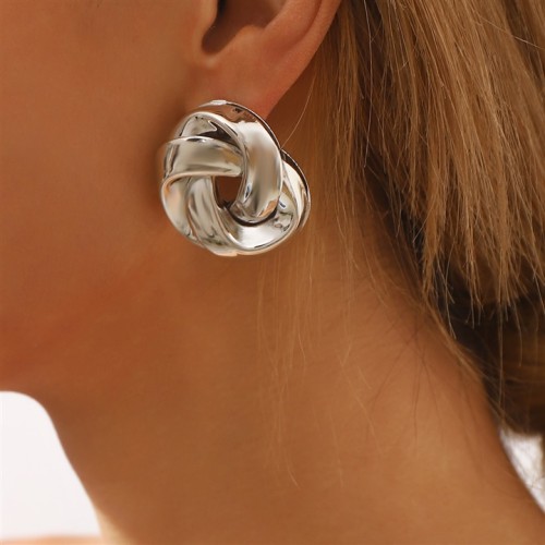 E occidental style fashion creative all-Purpose twining circle Metal ear stud  retro wind personality geometry earrin