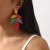 E sweet summer day wind color  Raffia leaves earrings Bohemia fashion personality Earring
