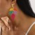 E sweet summer day wind color  Raffia leaves earrings Bohemia fashion personality Earring