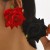 E romantic beach wind three-dimensional velvet rose earrings  summer sweet retro Earring