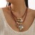Bohemia wind multilayer leather pendant necklace high clavicle chain chain