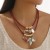 Bohemia wind multilayer leather pendant necklace high clavicle chain chain