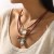 Bohemia wind multilayer leather pendant necklace high clavicle chain chain