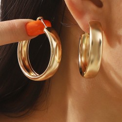E fashion Metal textured earrings  Business wind atmospheric gold ear stud Ear..
