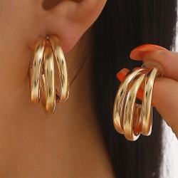 E brief fashion multilayer earrings woman  personality ear stud fashion Metal ..
