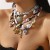 flowers ceramic pendant belt necklace temperament all-Purpose fresh samll stainless steel chain