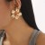 E retro windvintage gold flowers earrings  temperament Rhinestone ear stud high Earring woman