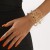 wind hollow Metal flowers multilayer weave opening bangle woman