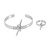 fashion geometry opening Metal high bangle ring samll brief personality