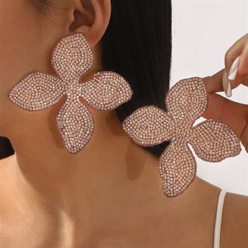 E personality creativeins flowers fully-jewelled earrings woman  fashion exaggerating Earring