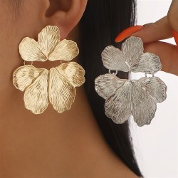 E fashion geometry flowers retro elegant lady ear stud earringsins wind temper..