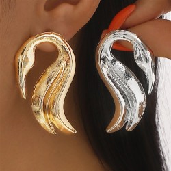 E fashion Earring  samll brief personality swan Alloy textured earrings woman