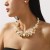 creative gorgeous banquet imitate Pearl short style lady ear stud necklace set