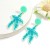 occidental style summer beach Acrylic starfish earrings blue fashion exaggerating geometry pattern resin Earring