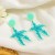 occidental style summer beach Acrylic starfish earrings blue fashion exaggerating geometry pattern resin Earring