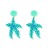 occidental style summer beach Acrylic starfish earrings blue fashion exaggerating geometry pattern resin Earring
