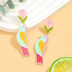 occidental style color flowers samll earrings personality samll Country style ..