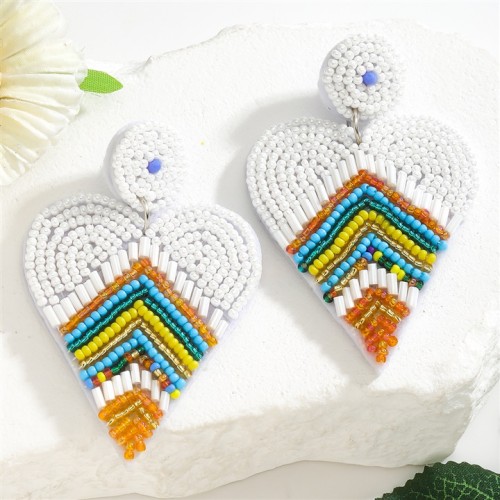 summer day ethnic style love beads earrings Bohemian style samll high earringins wind personality Earring