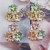ins wind samll occidental style earrings geometry flowers ear stud woman Alloy enamel diamond flowers gold Earring