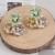 ins wind samll occidental style earrings geometry flowers ear stud woman Alloy enamel diamond flowers gold Earring