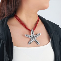 occidental style exaggerating summer wind starfish necklace retro starfish mul..