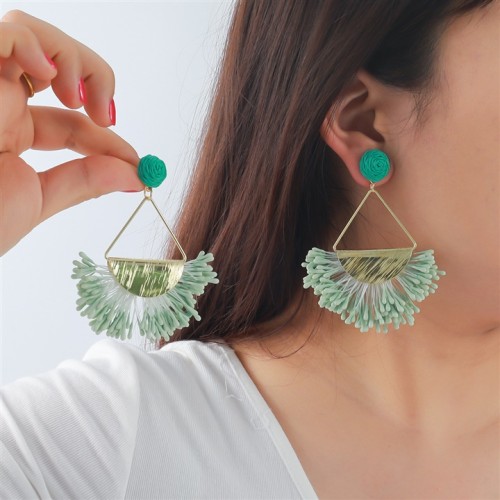 occidental style retro ethnic style temperament tassel Earring earrings multilayer handmade weave beach wind fashion