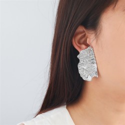 occidental style exaggerating asymmetry Metal ear stud pattern wind geometry s..