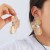 occidental style Metal diamond flowers petal ear stud fashion wind hollow earrings lady