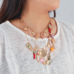 same style handmadeDIY imitate Pearl multilayer flowers starfish lovely beach ..