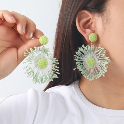 brief color flowers wind earrings exaggerating handmade weave multilayer woman