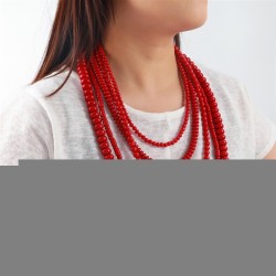color beads multilayer retro handmade weave exaggerating temperament woman neckl..