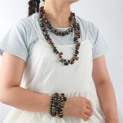 occidental style exaggerating multilayer handmade weave necklace bracelet set ..