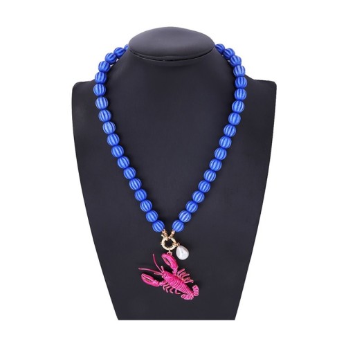 fashion trend beach wind Alloy enamel pendant beads necklace all-Purpose Style woman