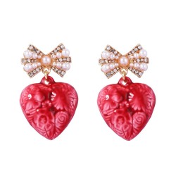 trend samll temperament high diamond bow three-dimensional pattern love all-Pu..